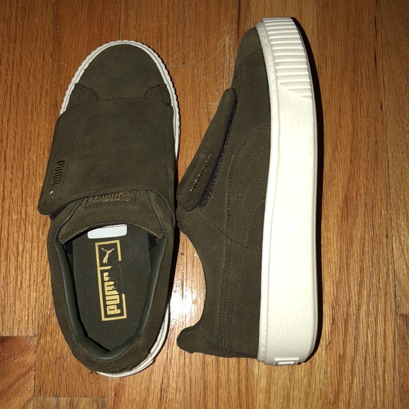 puma suede platform strap